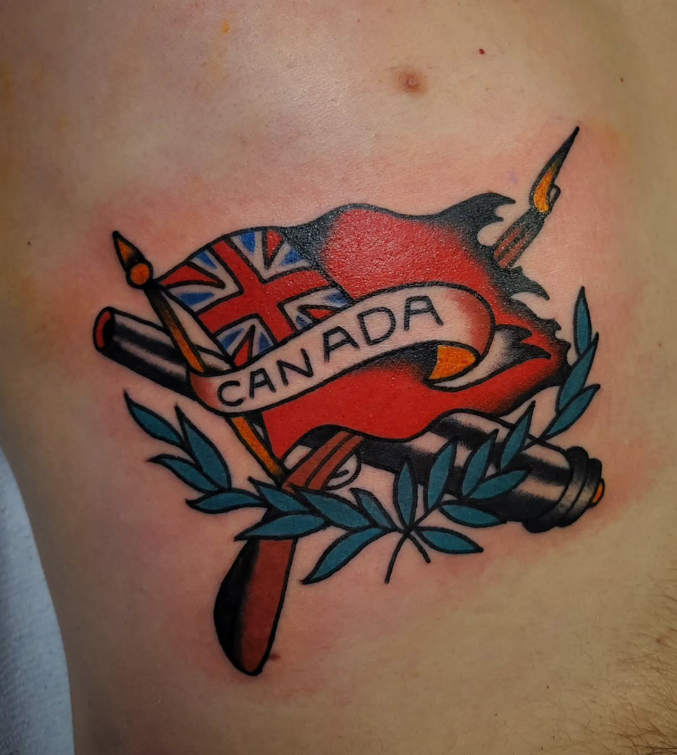 Neo-traditional tattoo by Adam Fortune, Ottawa