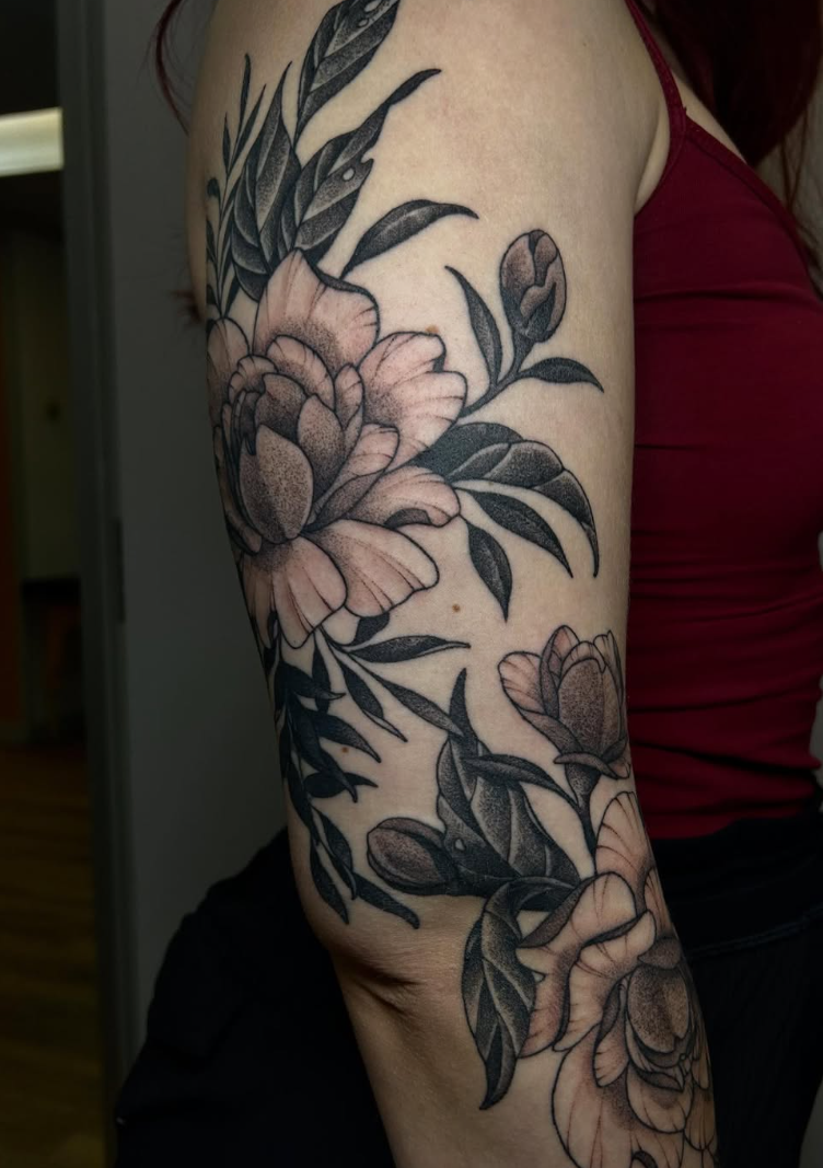 Botanical tattoo by Ashlyn Hader at Two 0 Six Ottawa