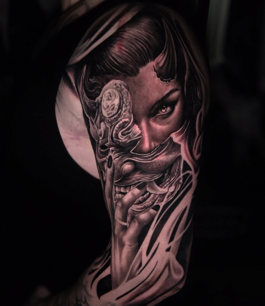 Black and grey tattoo by Dylan Beattie, Ottawa ON